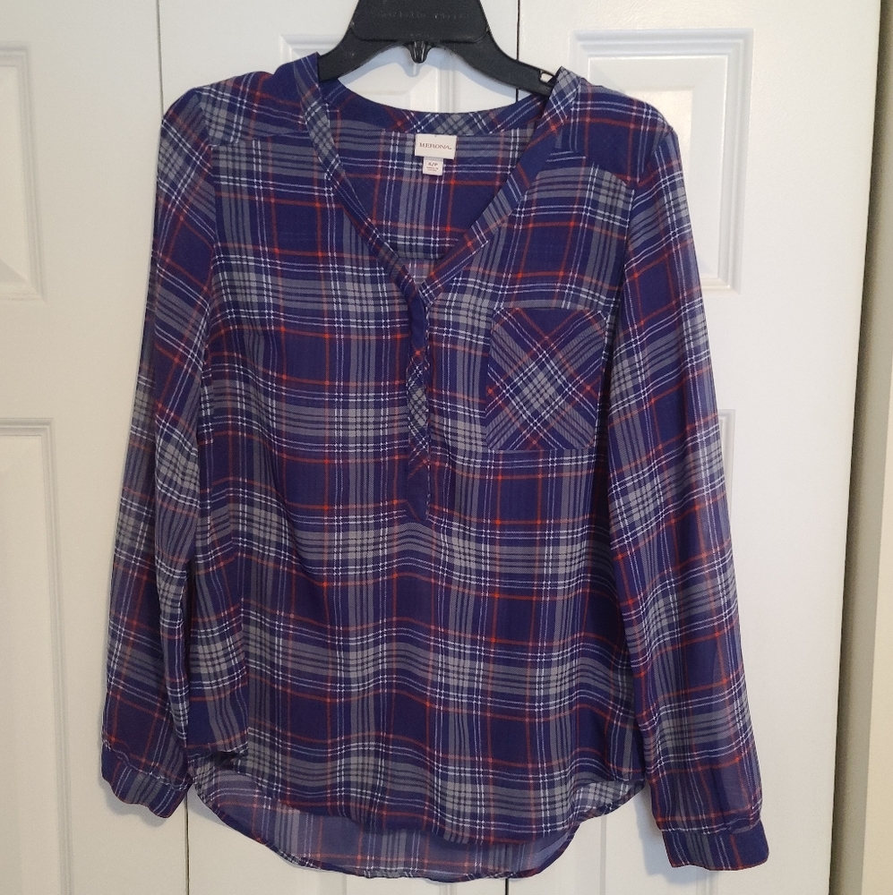 Sheer Plaid Blouse
